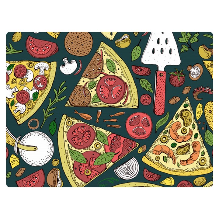 Vector-seamless-pizza-slice-pattern-hand-drawn-pizza-illustration-great-pizzeria-menu-background Flano Blanket (Extra Small)