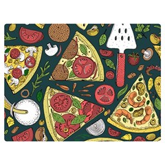 Vector-seamless-pizza-slice-pattern-hand-drawn-pizza-illustration-great-pizzeria-menu-background Double Sided Flano Blanket (extra Small) by Pakemis