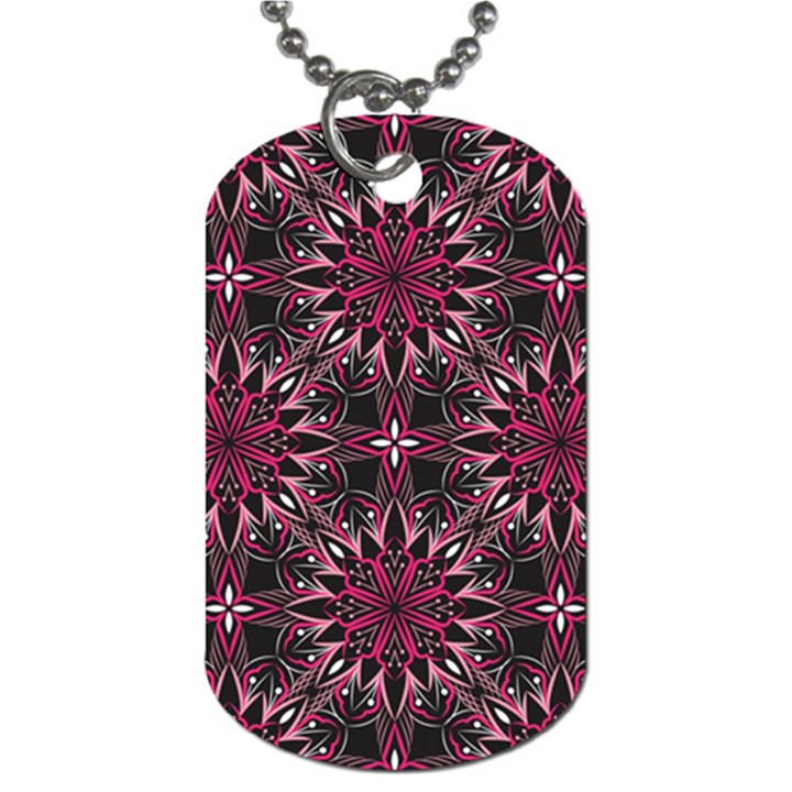 Seamless-pattern-with-flowers-oriental-style-mandala Dog Tag (Two Sides)