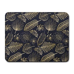 Elegant-pattern-with-golden-tropical-leaves Small Mousepad by Pakemis