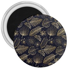 Elegant-pattern-with-golden-tropical-leaves 3  Magnets by Pakemis