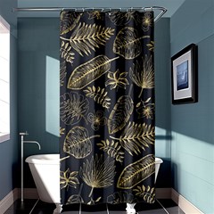 Elegant-pattern-with-golden-tropical-leaves Shower Curtain 36  X 72  (stall)  by Pakemis