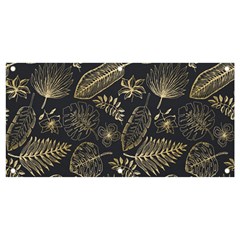 Elegant-pattern-with-golden-tropical-leaves Banner And Sign 4  X 2  by Pakemis