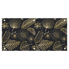 Elegant-pattern-with-golden-tropical-leaves Banner And Sign 6  X 3  by Pakemis