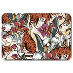 Natural-seamless-pattern-with-tiger-blooming-orchid Large Doormat 30 x20  Door Mat