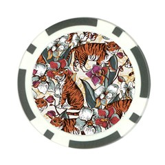 Natural-seamless-pattern-with-tiger-blooming-orchid Poker Chip Card Guard by Pakemis