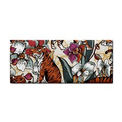 Natural-seamless-pattern-with-tiger-blooming-orchid Hand Towel by Pakemis