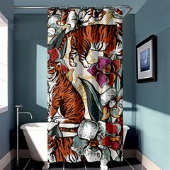 Natural-seamless-pattern-with-tiger-blooming-orchid Shower Curtain 36  X 72  (stall)  by Pakemis