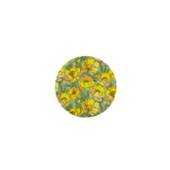 Seamless-pattern-with-graphic-spring-flowers 1  Mini Buttons by Pakemis