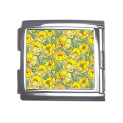 Seamless-pattern-with-graphic-spring-flowers Mega Link Italian Charm (18mm) by Pakemis