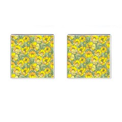 Seamless-pattern-with-graphic-spring-flowers Cufflinks (square) by Pakemis