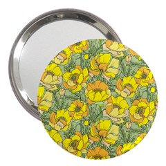 Seamless-pattern-with-graphic-spring-flowers 3  Handbag Mirrors by Pakemis