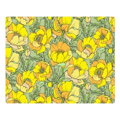 Seamless-pattern-with-graphic-spring-flowers Flano Blanket (large) by Pakemis