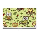 Seamless-pattern-with-flowers-owls Business Card Holder Front