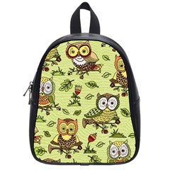 Seamless-pattern-with-flowers-owls School Bag (small)