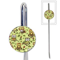 Seamless-pattern-with-flowers-owls Book Mark by Pakemis