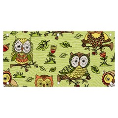 Seamless-pattern-with-flowers-owls Banner And Sign 6  X 3  by Pakemis