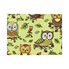 Seamless-pattern-with-flowers-owls Flano Blanket (mini) by Pakemis