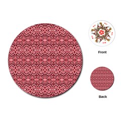 Pink-art-with-abstract-seamless-flaming-pattern Playing Cards Single Design (round) by Pakemis