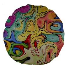 Abstract Art Large 18  Premium Flano Round Cushions by gasi