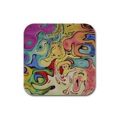 Abstract Art Rubber Square Coaster (4 Pack) by gasi