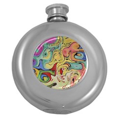 Abstract Art Round Hip Flask (5 Oz) by gasi