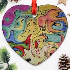 Abstract Art Heart Ornament (two Sides)