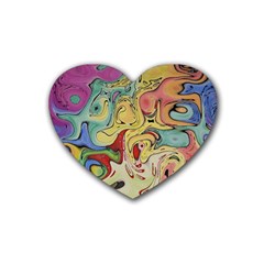 Abstract Art Rubber Heart Coaster (4 Pack)