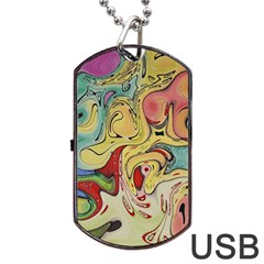 Abstract Art Dog Tag Usb Flash (one Side)