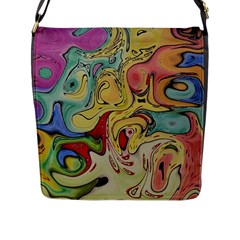 Abstract Art Flap Closure Messenger Bag (l)