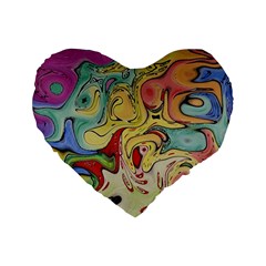 Abstract Art Standard 16  Premium Flano Heart Shape Cushions