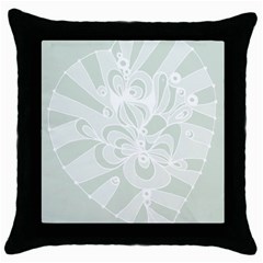 Blue Zendoodle Throw Pillow Case (black) by Mazipoodles