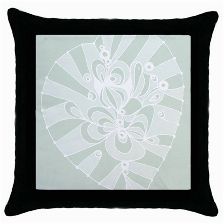 Blue Zendoodle Throw Pillow Case (Black)