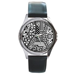 Black And White Round Metal Watch by gasi