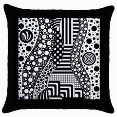 Black And White Throw Pillow Case (black) by gasi