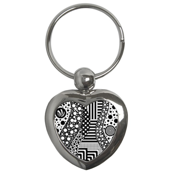 Black and white Key Chain (Heart)