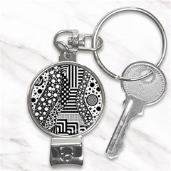 Black And White Nail Clippers Key Chain by gasi