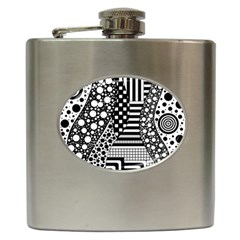 Black And White Hip Flask (6 Oz) by gasi