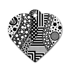 Black And White Dog Tag Heart (one Side) by gasi