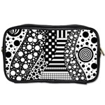 Black and white Toiletries Bag (Two Sides) Front