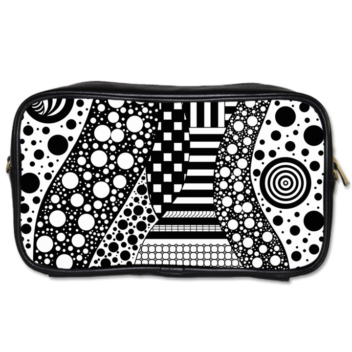 Black and white Toiletries Bag (Two Sides)