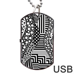 Black And White Dog Tag Usb Flash (two Sides) by gasi