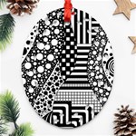 Black and white Ornament (Oval Filigree) Front