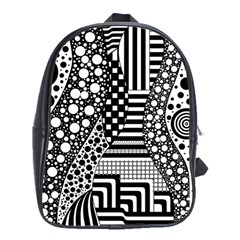 Black And White School Bag (xl) by gasi