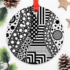 Black And White Ornament (round) by gasi