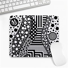 Black And White Large Mousepad by gasi