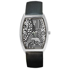 Black And White Barrel Style Metal Watch by gasi