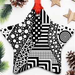 Black And White Star Ornament (two Sides)