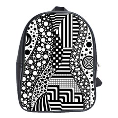 Black And White School Bag (large) by gasi