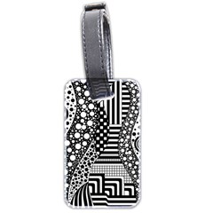 Black And White Luggage Tag (two Sides) by gasi